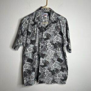 Hawaiian Floral Camp Men’s Shirt Cotton Blend  Vacation SZ L